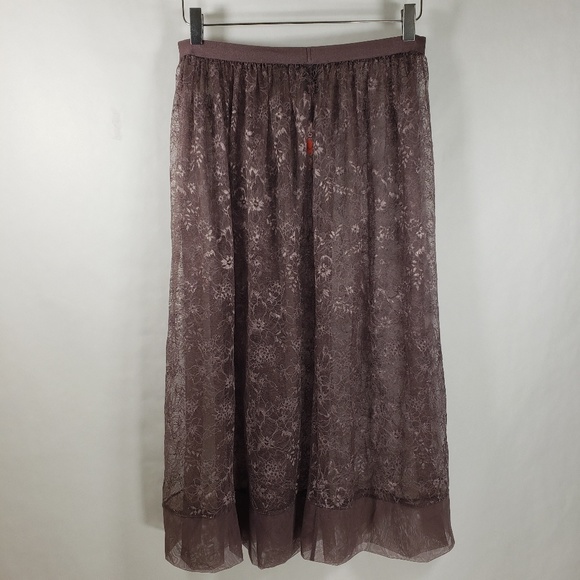 Victoria's Secret Sheer Mauve Lace Skirt Sz Large - Picture 2 of 5